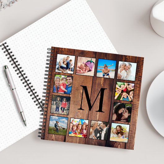Custom Family Foto Collage reclased Wood Notizblock