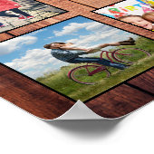 Custom Family Foto Collage reclased Wood Poster (Ecke)
