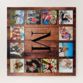Custom Family Foto Collage reclased Wood Puzzle (Horizontal)