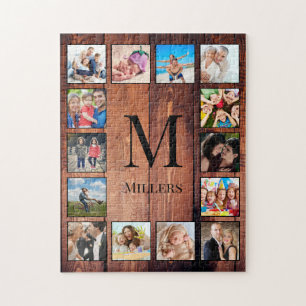 Custom Family Foto Collage reclased Wood Puzzle