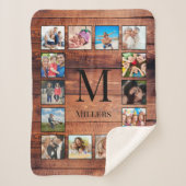 Custom Family Foto Collage reclased Wood Sherpadecke (Vorderseite)