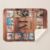 Custom Family Foto Collage reclased Wood Sherpadecke (Vorderseite (Horizontal))