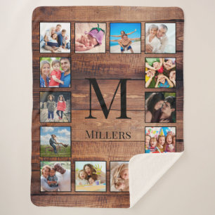 Custom Family Foto Collage reclased Wood Sherpadecke