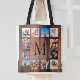 Custom Family Foto Collage reclased Wood Tasche