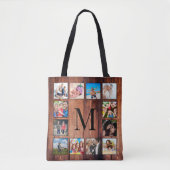Custom Family Foto Collage reclased Wood Tasche (Vorderseite)