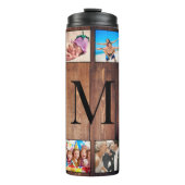 Custom Family Foto Collage reclased Wood Thermosbecher (Vorderseite)