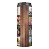 Custom Family Foto Collage reclased Wood Thermosbecher (Rückseite)