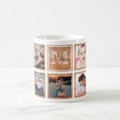Custom Family Foto Collage Trendy Rose Gold Kaffeetasse (Mittel)