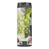 Custom Family Foto Collage w Zigzag Foto Strip Thermosbecher (Rückseite)