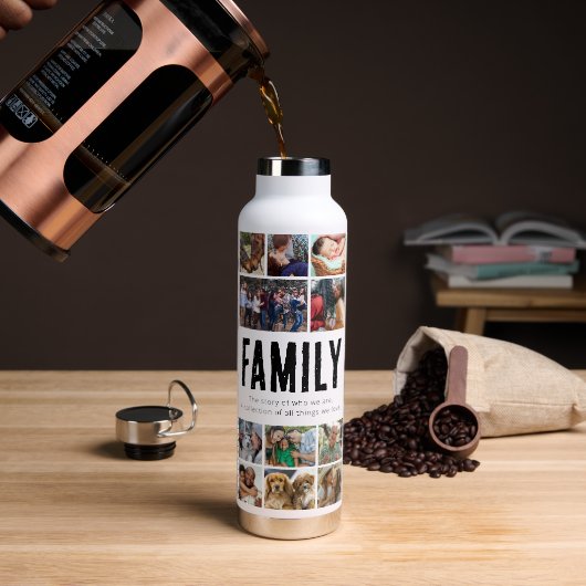 Custom Family Foto Collage Water Flasche (Kaffee)