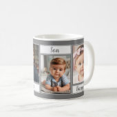 Custom Family Foto Dunkelgrau Mama Vater Son Daugh Kaffeetasse (VorderseiteRechts)