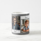 Custom Family Foto Dunkelgrau Mama Vater Son Daugh Kaffeetasse (Mittel)