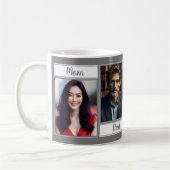 Custom Family Foto Dunkelgrau Mama Vater Son Daugh Kaffeetasse (Links)