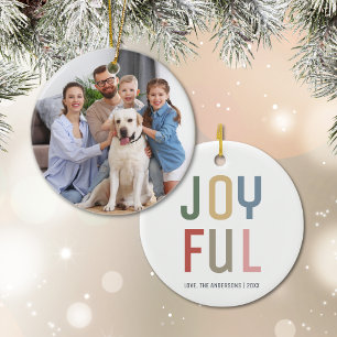 Custom Family Foto Freude an Weihnachten Keramik Ornament
