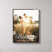 Custom Family Foto glaubt Silver Glitzer Snow Leinwanddruck (Vorderseite)