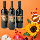 Custom Family Foto Gold Hebrew Rosh Hashanah Weinetikett