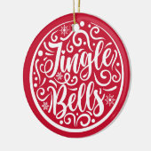 Custom Family Foto Jingle Bells Christmas Red Keramik Ornament (Links)