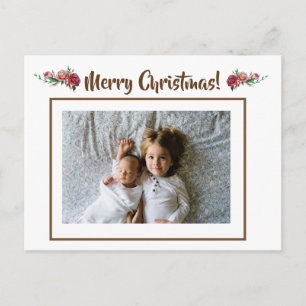 Custom Family Foto Personalisiert Weihnachtsgrün Postkarte