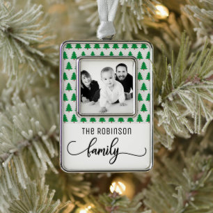 CUSTOM FAMILY FOTO Rahmen-Ornament SILBER