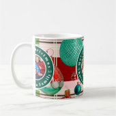 Custom Family Foto Red Green Kariert Holiday Kaffeetasse (Links)