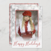 Custom Family Foto Silver Bokeh Weihnachten (Vorne/Hinten)