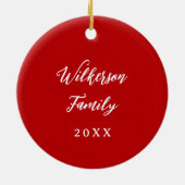 Custom Family Foto - Weihnachten bewahren Keramik Ornament (Hinten)