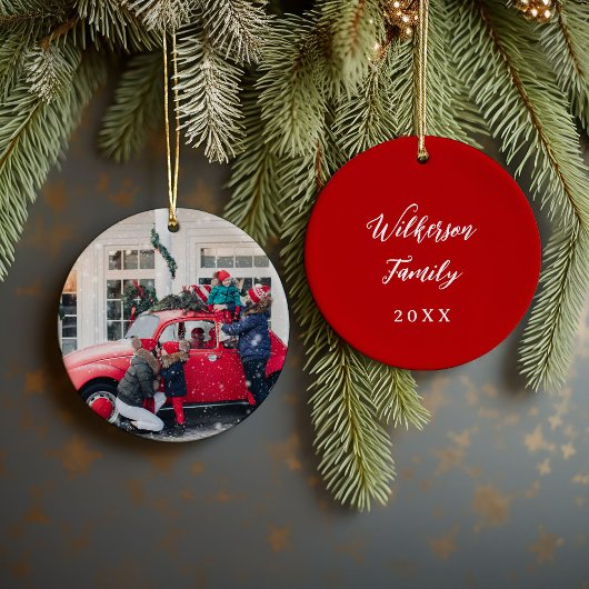 Custom Family Foto - Weihnachten bewahren Keramik Ornament