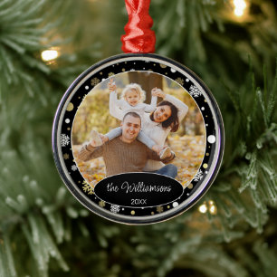 Custom Family Foto Weihnachten Personalisiert 2023 Ornament Aus Metall