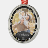 Custom Family Foto Weihnachten Personalisiert 2023 Ornament Aus Metall (Links)