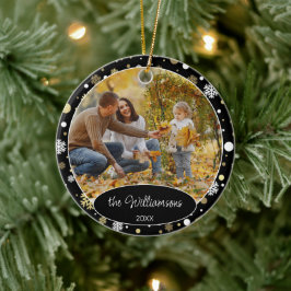 Custom Family Foto Weihnachten Personalisiert 2025 Keramik Ornament