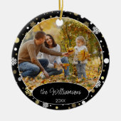Custom Family Foto Weihnachten Personalisiert 2025 Keramik Ornament (Vorne)