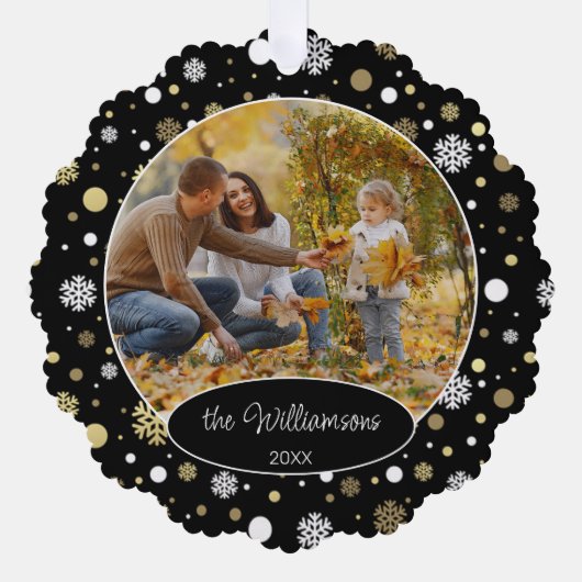 Custom Family Foto Weihnachten Personalisiert Ornament Karte (Vorderseite)