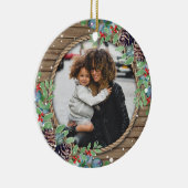 Custom Family Foto Weihnachtsfeiertag Keramik Ornament (Rechts)
