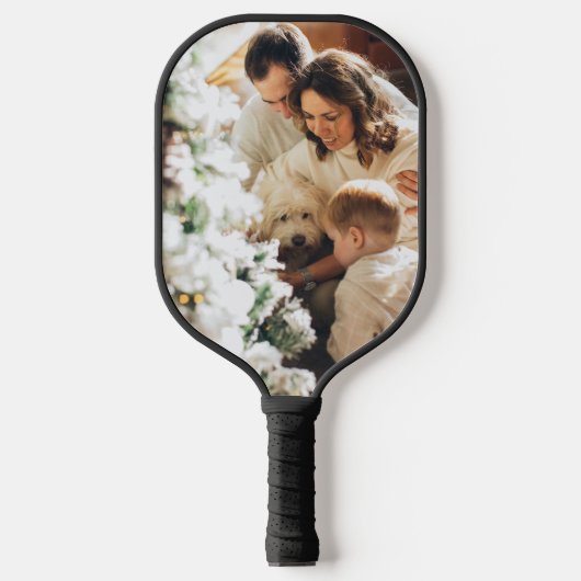 Custom Family Foto Weihnachtsgeschenk Pickleball Schläger (Vorderseite)
