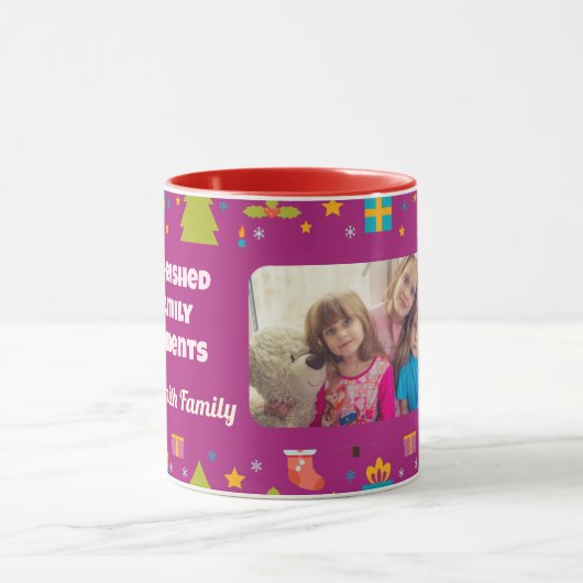 Custom Family Foto Weihnachtsgeschenke für Tochter Tasse (Zentrum)