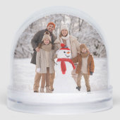 Custom Family Foto Weihnachtskost Pink Gingham Schneekugeln (Vorderseite)