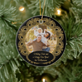 Custom Family Foto Weihnachtstext Personalisiert Keramik Ornament