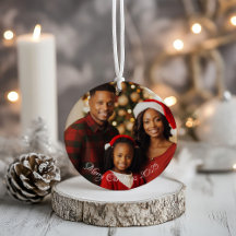 Custom Family Foto Zwei-seitige Weihnachtsschmuck