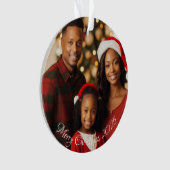Custom Family Foto Zwei-seitige Weihnachtsschmuck Ornament (Vorderseite)