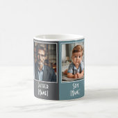 Custom Family Four Collage Blue Gray Peach Kaffeetasse (Mittel)