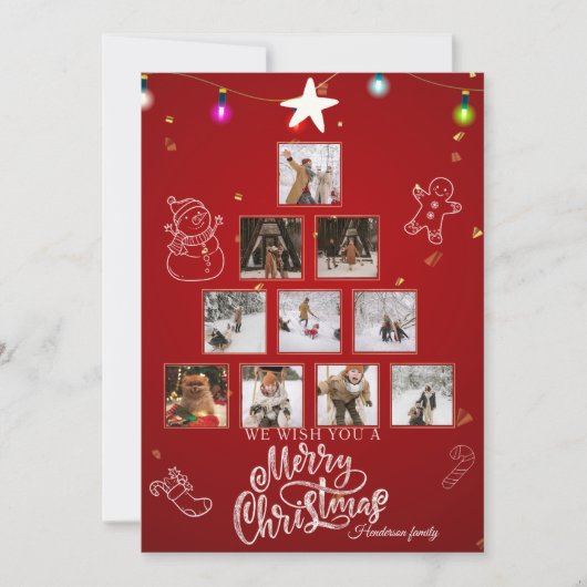 Custom Family Gruß frohe Weihnachten Foto (Vorderseite)
