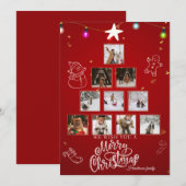 Custom Family Gruß frohe Weihnachten Foto (Vorne/Hinten)