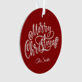 Custom Family Gruß frohe Weihnachten Ornament (Vorderseite)