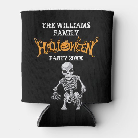 Custom Family Halloween Annual Party Skelett Dosenkühler (Vorderseite)