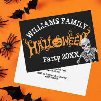 Custom Family Halloween Annual Party Skelett