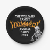 Custom Family Halloween Annual Party Skelett Pappteller (Vorderseite)