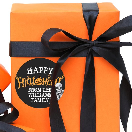 Custom Family Halloween Annual Party Skelett Runder Aufkleber