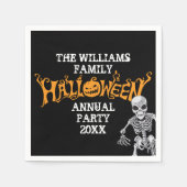 Custom Family Halloween Annual Party Skelett Serviette (Vorderseite)