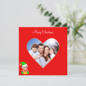 Custom Family Heart & Niedlich Elf Weihnachten (Stehend Vorderseite)
