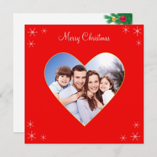 Custom Family Heart Weihnachten (Vorne/Hinten)